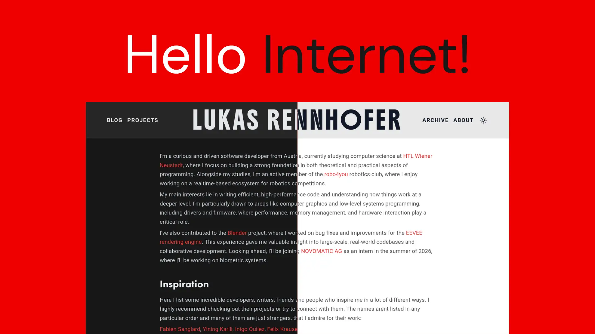 Image saying Hello Internet!